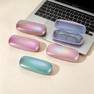 Fashion Colorful Glossy Leather Anti scratch Optical Myopia Glasses Case Easy Carrying Reading Eyewear Case