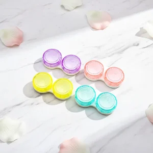 Fashion Contact Lens Display Box Durable Contact Lens Case Colored Round Contact Lens Companion Case for Girls