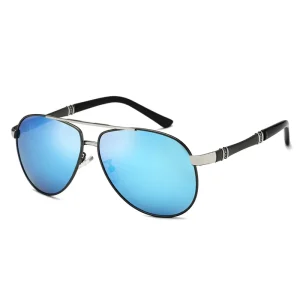 Fashion Cool Aviation Polarized Sun Glasses Double Bridge Metal Eyewear Men Shades Sunglasses