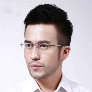Fashion Half Frame Eyeglass Eyewear Men Memory Titanium Glasses Frames Optical Eyeglasses Spectacle Frames for Men