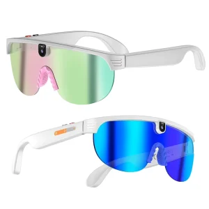 Fashion Hands Free Bluetoothes Wireless Calls Outdoor Sport Eyewear Ai Smart Motorbike Riding Glasses with Camera and Translator