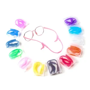 Fashion Kids Anti Slip Silicone Eyeglasses Straps with Ear Hook and Temple Tip Anti Slip Ear Hook for Eyewear Accessories