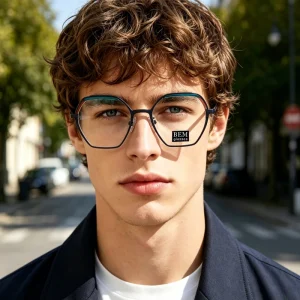 Fashion Metal Acetate Eyeglasses Frame Stylish Polygon Shape Optical Glasses for Everyday and Office Use
