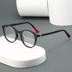 Fashion New Style Round Frame TR90 Glasses Frame Photochromic Anti blue Light Glasses for Men