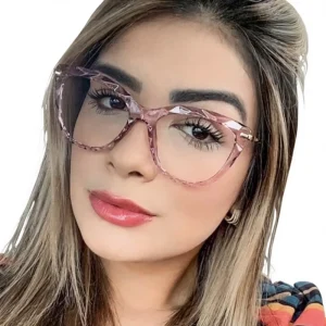 Fashion Optical Glasses Bluelight Blocking Crystal Women Eyeglasses Frames Cat Eye Glasses Frames