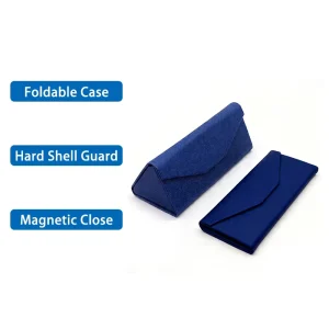 Fashion PU Eyeglasses Cases for Sunglasses Portable Foldable Triangle Box