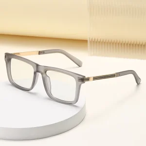 Fashion Photochromic Photogray Square Anti Blue Light Blocking Eyeglasses Optical Spectacle Frame for Men