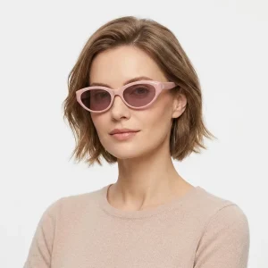 Fashion Pink Cat Eye Acetate Sunglasses UV400 Protection Light Weight Comfortable Unisex for Summer Streetwear