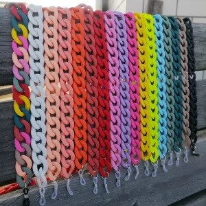 Fashion Plastic Link Chain Strap Holder Lanyard Eyeglass Cord Eyewear Accessories Matte Acrylic Sunglasses Chain for Women