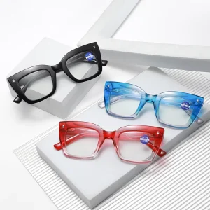 Fashion Rainbow Ladies Reading Glasses Spring Hinge Presbyopic Readers Eyeglasses Blue Light Blocking Glasses Frames
