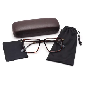 Fashion Retro Square Designers Glasses Trendy Thick Full Rim Computer Plain Eyeglasses Custom Logo