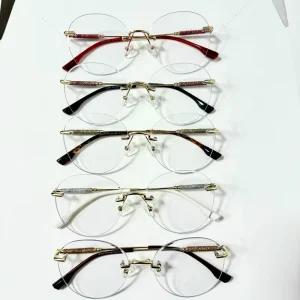 Fashion Retro Ultra Lightweight Round Rimless Eyeglass Frames with Silk Like Super Flexible Temples for Men and Women