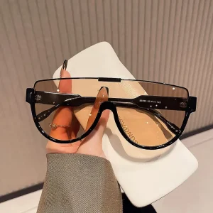 Fashion Sunny Days Eyewear Colored Half frame Oversized Round Sports UV Protection PC Lens Sunglasses