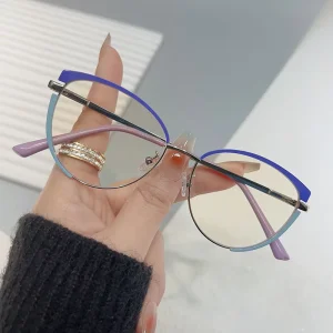 Fashion Trend Women Cat Eye Frame Optical Prescription Glasses Small Anti Blue Light Myopia Hyperopia Progressive Eyeglasses