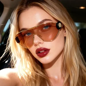 Fashion Trendy Designer Custom Logo Oversized One Piece Lens Wraparound UV400 Shades Sun Glasses Sunglasses for Women