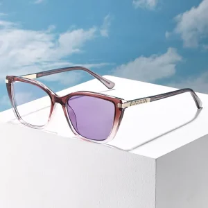 Fashion Trendy Square Cat Eye Photochromic Spring Hinge UV400 Shades Sun Glasses Sunglasses for Women