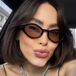 Fashion Women Plastic Frame Sunglasses 6 Colours Black Lens Sunglasses