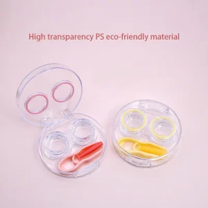 Fashion Women’s Contact Lenses Case Solution Rectangular Plastic Design Direct From Factory Colored