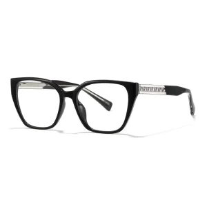 Fashionable Anti Blue Light Full Rim Glasses Frame for Diamond Face Women Men TR90 Optical Frame for Computer Sports Use