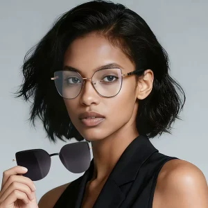 Fashionable Eyewear Female TR90+Metal Glasses Frame Anti Blue Light Lens Optical Eyeglasses for Dropshipping