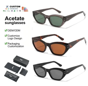 Fashionable Korean style Oculos De Sol Retro Cat Eye Women UV400 Protection Sunglasses Black Tortoiseshell Acetate Acrylic