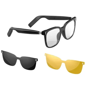 Fashionable Multifunctional Smart Glasses with Waterproof Wireless Anti Blue Light Features Built in Speakers Magnetic Frame