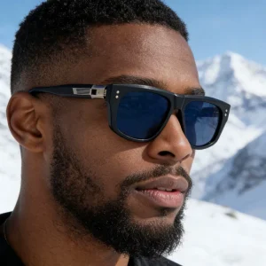 Fashionable Unisex Polarized Sunglasses UV Protection Anti Radiation Outdoor Driving Concave Design Retro Square Frame Full Rim