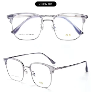 Fashionable Unisex Square Eyebrow Acetate Full Rim Solid Pattern Anti Blue Light Blocking Diamond Face Reading Glasses
