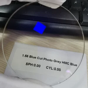 Fast-Change Color 1.56 Photochromic Blue Block Photo Grey PGX Optical Lenses for Myopia and Presbyopia