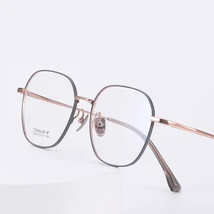 Fast Shipping Pure Titanium Classic Lightweight Durable Full Rim Square Eyeglass Frame for Unisex All Face Shapes