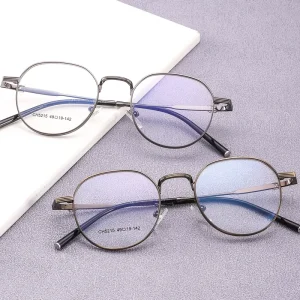 Fengchao Manufacturer Optical Eyeglasses Light Weight Vintage Round Optical Alloy Metal Eyewear Frame