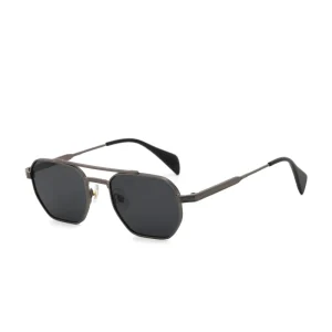 Finewell 9832 Luxury Designer Women’s Round Metal Sunglasses Gold & White Custom Logo Retro Style UV400 Square Shades