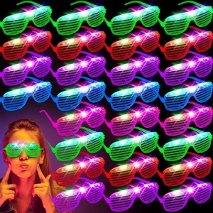 Flashing Luminous Shutter Glasses Light up LED Glasses Kids Adults Night Party Favors Supplies Christmas Holiday Eyewear Props