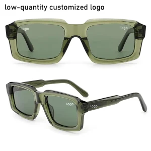 Flat Top Oversized Square UV400 Polarized Handmade Acetate Sunglasses