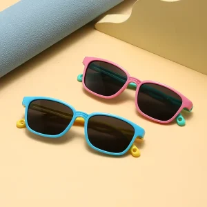 Flexible Kids Sunglasses UV400 Polarized Square Boys Girls Toddler Sun Glasses BPA Free Silicone CE Custom Logo