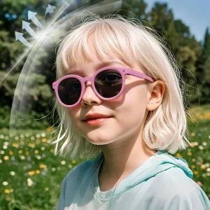 Flexible Round Polarized Kids Sunglasses UV400 for Outdoor Use