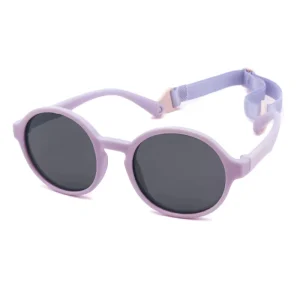 Flexible Round Polarized Sunglasses for Baby and Kids with Strap