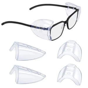 Flexible Slip on Protection Glasses Side Shields for Prescription Eyeglasses Fits Small to Medium Eyeglasses