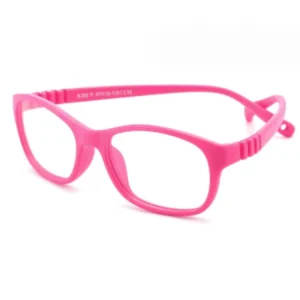 Flexible Soft Silicone Frame Eyewear One piece Safety Anti Computer Ray Glasses Hingeless Elastic Strap Eyeglasses for Kids