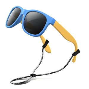 Flexible TPEE Rubber Polarized Sunglasses for Babies and Children Ages 3-10 with UV Protection