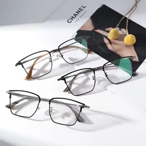 Flexible Titanium Square Eyeglass Frames for Outdoor Use Unisex