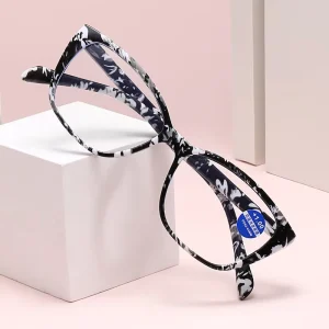 Floral Print Anti-Blue Light Presbyopic Reading Glasses with High-Clear Resin Frames