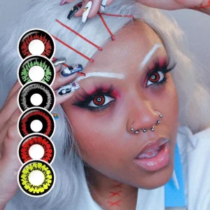 Flower Fire Sharingan Cosplay Contact Lenses
