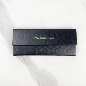 Foldable Black Thick Leather Hard Paperboard Magnetic Sunglasses Case