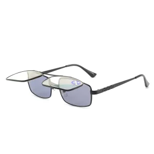 Foldable Reading Glasses with Sunglasses Double Flip-Up Cover and Dual-Purpose Reading Lenses