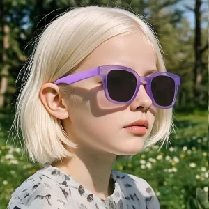 Folding Kids Sunglasses Colorful Square UV400