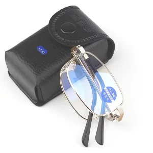 Folding Reading Glasses Men Square Glasses for Older Custom Logo Anti Blue Light Folding Reading Glasses With Case LH 010