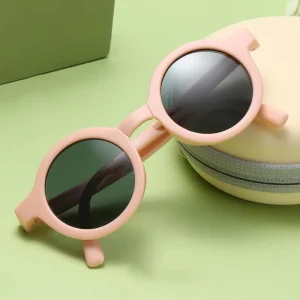 Folding Silicone Polarized Sunglasses for Children, Retro Style, UV Protection