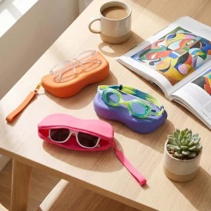 Food-Grade Silicone Rectangle Zipper Eyeglasses and Sunglasses Storage Pouch