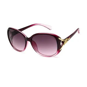 Fox Head Diamond-Encrusted Granny Sunglasses Women’s Summer Large-Frame Slimming Face Glasses Driving Gold White